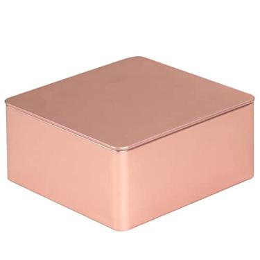 Imagem de Tianhui Lata Quadrada/Recipiente Para Guardar Carro, Chá, Café, Biscoitos, Alimentos, Farinha, Produtos Assados (Dourado)