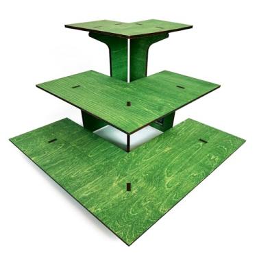 Imagem de TORCHED DISPLAYS Suporte De Mesa Para Varejo Canto Com 3 Níveis E Prateleiras Produtos, Balcão Degraus, Feiras Artesanato, Mercados Produtores, Lojas Pop-Up, Expositores Sabonetes, Velas, Copos (Ver