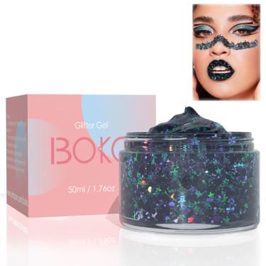 Imagem de Boko Glitter Em Gel Corporal De 50 Ml, Preto Robusto Para Maquiagem Halloween, Cabelo E Rosto, Tinta Cosmética, Lantejoulas, Efeitos Especiais Festa, Acessórios Rave - Bruxa