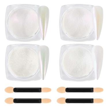 Imagem de Yiaxoyia Pó Para Unhas Cromado, 4 Cores, Série Camaleão - Kit De Pigmentos Metálicos Com Glitter E Efeito Espelhado Decoração Artística, Artesanato Em Resina, Etc. (1 G/Frasco)