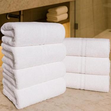 Imagem de Toalhas Rosto Hotel Kit Com 5 Costura Dupla Basic 70x45cm - Lufamar