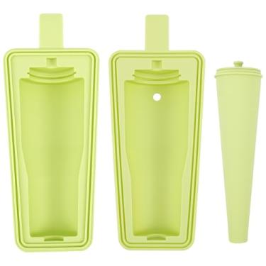 Imagem de Bandeja de silicone para cubos de gelo de 1,134 g para congelador, suco, uísque, coquetel, reutilizável e lavável na lava-louças (verde)