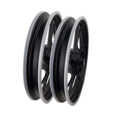 Imagem de RODA DE ALUMINIO LIGA LEVE PRETA C ROL CG 160 TITAN DISCO + TAMBOR 5PE DE GALINHA