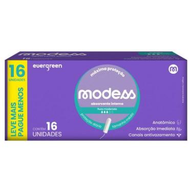 Imagem de Absorvente Interno Modess Fluxo Moderado com 16un Evergreen