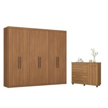 Imagem de Conjunto Quarto Guarda Roupa e Comoda Caroline Amendola - CASA H