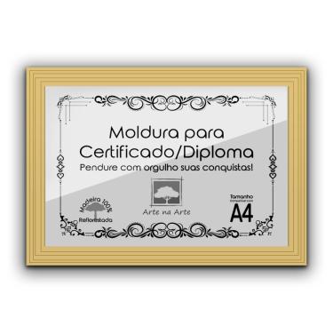Imagem de 1 Certificado Diploma A4 Com Tela De Acetato E Mdf Titulos Moldura Marfim