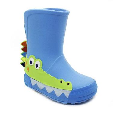 Imagem de Galocha Infantil Plugt Acqua Crocodilo Azul Royal Menino Leve Divertid