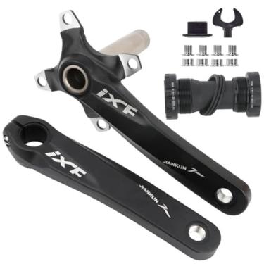 Imagem de CYSKY Conjunto de manivela de mountain bike 175 mm 104 BCD com kit de suporte inferior e parafusos de anel de corrente para bicicleta de estrada MTB BMX, compatível com Shimano, FSA, Gaint (preto)