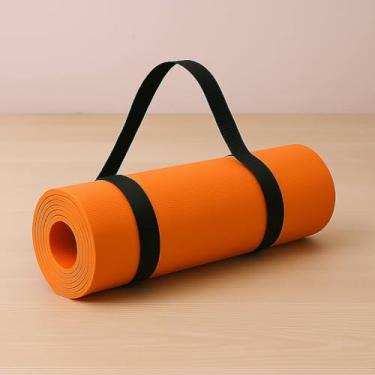 Imagem de Tapete de Yoga EVA 5mm 170x55cm – Leve, Antiderrapante e Lavável | Para Yoga, Pilates e Alongamento | Com Alça de Transporte (Laranja)