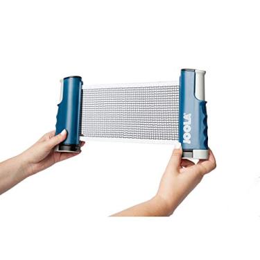 Imagem de Rede de tênis de mesa portátil retrátil JOOLA e conjunto de postes (comprimento ajustável) – Joque Ping Pong em qualquer lugar, azul, pequeno