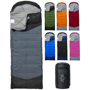 Imagem de Sacos de dormir para adultos mochila leve, impermeável, compacto, acampamento, caminhada, saco de dormir para crianças 10-12, meninas, meninos, 3-4 estações clima quente e frio com sacos de compressão