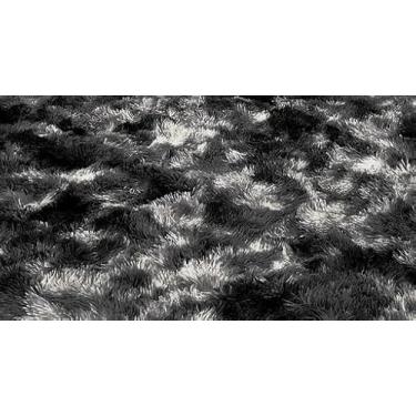 Imagem de Tapete Sala 1,00 X 1,50 Peludo Shaggy Macio Quarto Felpudo(Preto mesclado)