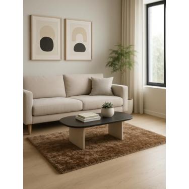 Imagem de Tapete Esplendor Antiderrapante 100% Poliéster 100x140cm Jolitex - Esplendor Marrom