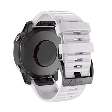Imagem de Pulseira de relógio Isabake para Garmin Fenix 6X/6X Pro, pulseira QuickFit 26 mm compatível com Fenix 6X/6X Pro Fenix 5X/5X Plus Fenix 3/3 HR, Branco