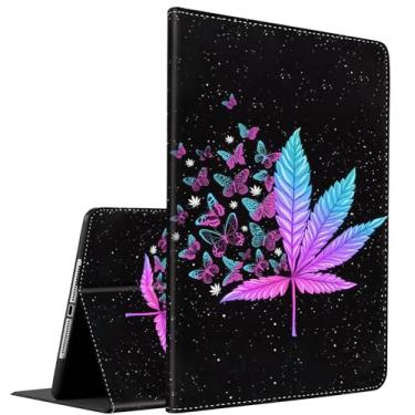 Imagem de Capa para iPad Pro 11 polegadas (M4, 5ª geração 2024), suporte inteligente multi-ângulo, hibernar/despertar automático para iPad Pro 11 2024, borboleta de erva daninha