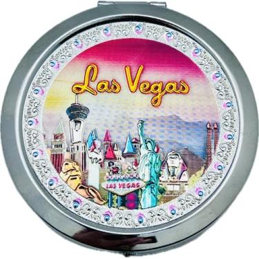 Imagem de Central Souvenir and Novelty LLC Espelhos compactos de Las Vegas, design multi-óleo Sin City (pôr do sol)