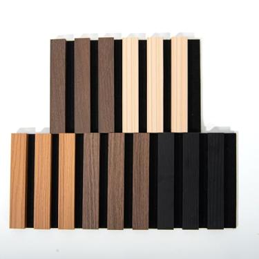 Imagem de Art3d Pacote com 4 amostras de painel de parede de ripas de madeira acústica - painéis de absorção de som de 5,9 x 4,7 polegadas, 4 cores