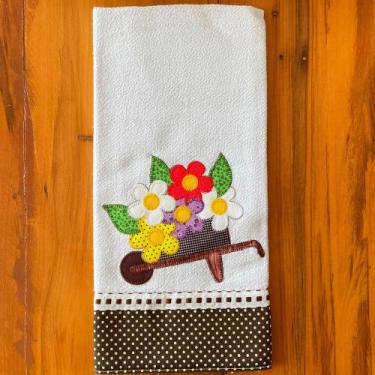 Imagem de Pano de Prato Carriola de Flores - Sua Casa Decor