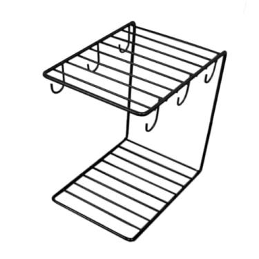 Imagem de Porta Xícaras Suporte Xícaras Café Chá Pires Canecas Cozinha Gourmet Área de Café Organizador(Preto)