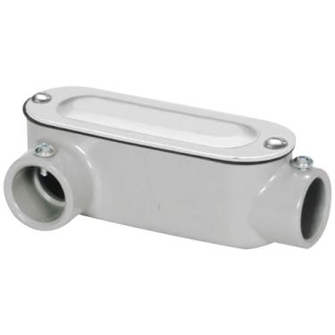 Imagem de OHLECTRIC Corpos de conduíte de parafuso de fixação EMT de alumínio de 3/10.2 cm Tipo LR - Roscado com tampa e junta - Versátil para uso industrial, comercial e externo - listado na cUL