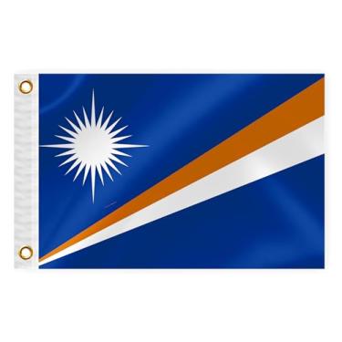 Imagem de Bandeira náutica de barco das Ilhas Marshall, 30 x 45 cm, bandeira marinha marshallesa dupla face, nylon, pequeno iate, vela, pontão, quadriciclo, caminhão, bandeira de motocicleta, com 2 ilhós de