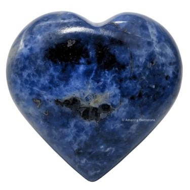 Imagem de Pedra de cristal de sodalita com palmeira – Pedra de massagem de bolso para equilíbrio natural de chacras corporais, cura Reiki, grade de cristal e grade de cristal (pacote com 1)