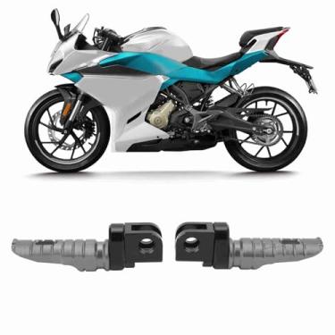 Imagem de 1 par de Pedaleiras Dianteiras de Motocicleta, Cabo Curto CNC Processo T6063 Substituição de Liga de Alumínio para CFMOTO 450SR 2022-2023 (Cinza)