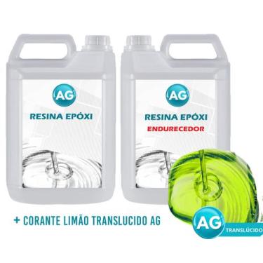 Imagem de Resinas Epóxi 1KG + Corante Verde Limão Translucido AG - Resinas ag