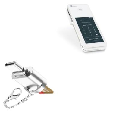Imagem de BoxWave Adaptador compatível com Clover Flex – minileitor de cartão micro SD, leitor USB tipo-C OTG USB 3.0 chaveiro adaptador – prata metálico