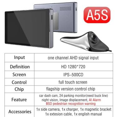 Imagem de 1 par de câmeras de visão lateral de carro 1080p, câmera auxiliar de ponto cego, câmera de ré, câmera de ré, compatível com barbatana de tubarão, compatível com lentes rotativas à prova d'água(A5S - 5