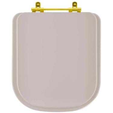 Imagem de Assento Sanitário Poliéster Axis Barbante para vaso Deca com Ferragem Dourada