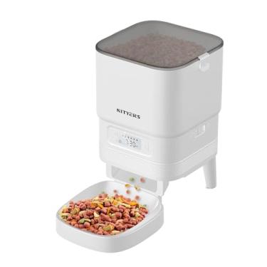 Imagem de Nityers Alimentador automático para gatos 5L – alimentador automático para cães fácil de usar com grande armazenamento, alimentador programado para animais de estimação, fonte de alimentação dupla,