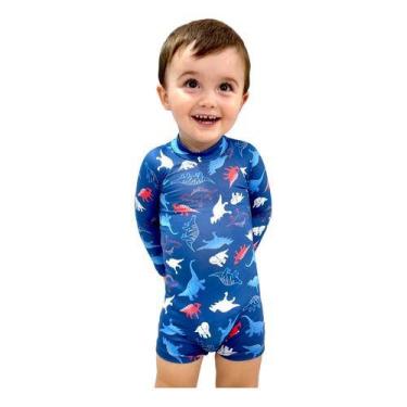 Imagem de Macaquinho Bebê Infantil Praia Com Proteção Solar Uv 50 - Jagar, Dino 