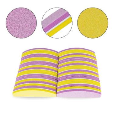 Imagem de Kit 20 Mini Lixa Bumerangue Gramatura 100/180 Unhas De Gel - Arte Sedu