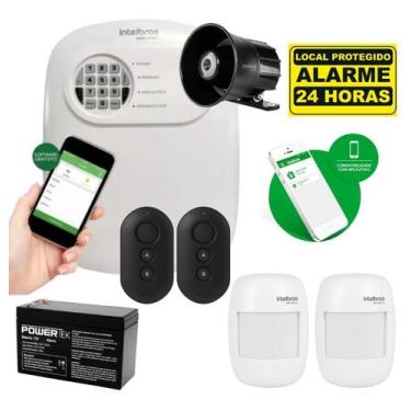 Imagem de Kit Alarme Sem Fio Intelbras 2 Sensores Infra, 2 Controles, Sirene e B