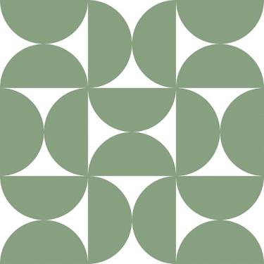 Imagem de VEELIKE Papel de parede geométrico minimalista verde para descascar e colar papel de parede geométrico moderno círculo para banheiro quarto 17,7 pol. x 118'' autoadesivo abstrato art deco papel de