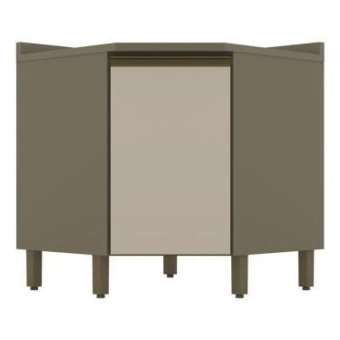 Imagem de Balcão Canto Oblíquo 1 Porta Com Tampo Connect Duna-cristal - Móveis Henn Duna-cristal