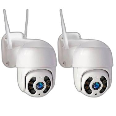 Imagem de Kit 2 Câmeras Externa Ip Prova D`Água Infravermelho Externa