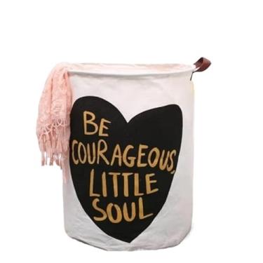 Imagem de Cesto Organizador Dobrável–Impermeável, Compacto e Resistente – Ideal para Roupa Suja, Brinquedos e Mais | 40L(Branco-Coração)