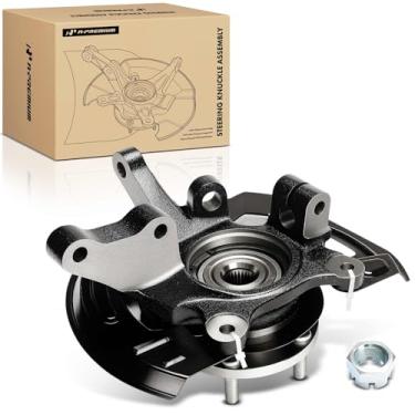 Imagem de A-Premium Junta de direção dianteira direita e conjunto de cubo de rolamento de roda compatível com Hyundai Santa Fe 2001 2002 2003 2004, com proteção contra poeira e rodas de 15 polegadas e rotor