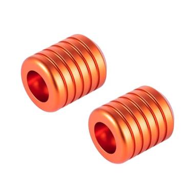 Imagem de Advanblack ProTek Barra de colisão de 3,15 cm Usinada Roda Decorativa Extremidade Rotativa para Guarda de Motor Frontal Harley Protetores de Alforje (Laranja)