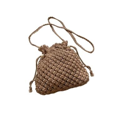 Imagem de Verdusa Bolsa tiracolo feminina de crochê para férias na praia, bolsas de ombro de tecido de verão, Caqui, One Size