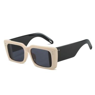 Imagem de Óculos de sol vintage da moda, masculino e feminino, pernas largas, retangular, degradê (C7)