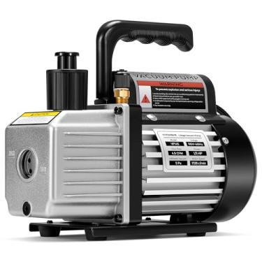 Imagem de VIVOHOME Bomba de vácuo HVAC de estágio único 4,5 CFM 1/3 HP 110V para sistemas R134a R12 R22 R502 R410a, bomba de vácuo CA automática para manutenção de ar condicionado, desgaseificação de resina com