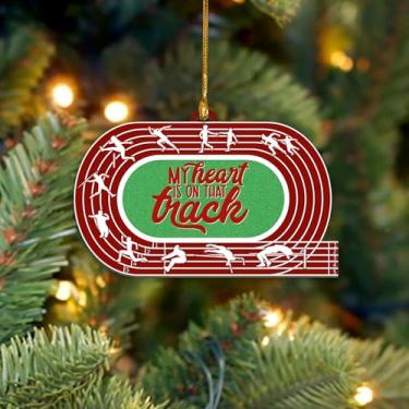 Imagem de Enfeite de Natal de atletismo 2025, enfeite de madeira para pista de corrida, decorações suspensas com tema esportivo, maratona, obstáculos, salto alto, salto longo, salto com vara, lance de dardo