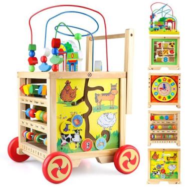 Imagem de Wooden Activity Cube 6 em 1 Montessori Toys Educational Learning Senso