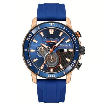 Imagem de Relógio Esportivo Estilo Casual Pulseira De Silicone Resistente à água 3atm Azul