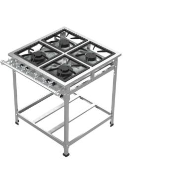 Imagem de Fogão Industrial 4 Bocas 30x30 p5 Inox Leona