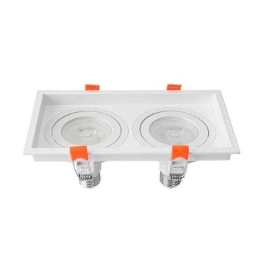 Imagem de Spot De Embutir Recuado Nordecor Loyo Para 2 Lâmpadas Par 20 E27 Branco