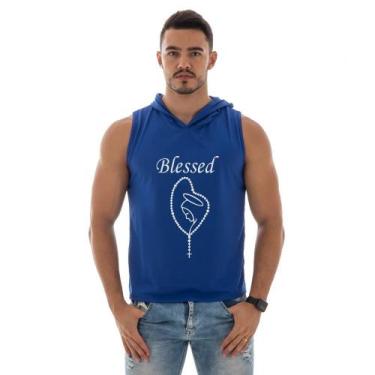 Imagem de Camiseta Regata Capuz Masculina Treino Academia Estampa Religiosa - Du